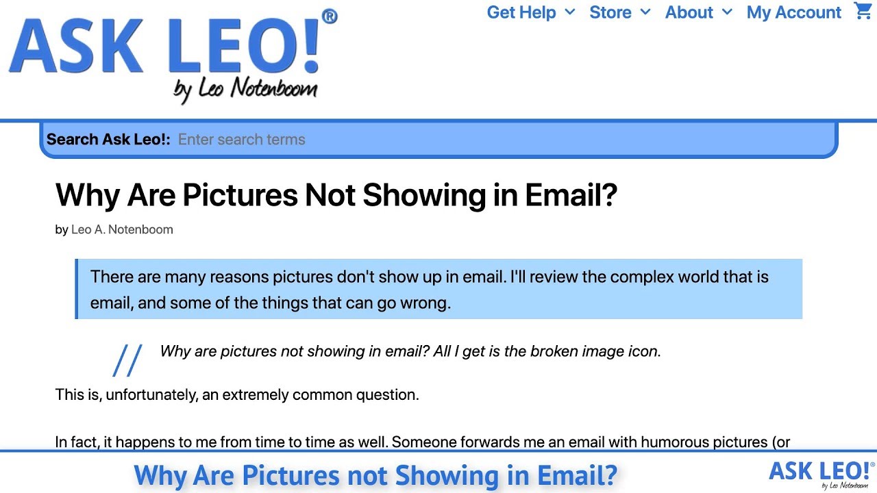 Pictures Not Showing In Yahoo Mail