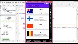 Lecture 28 Part ii, RecyclerView in Android, Implementation with detailed
