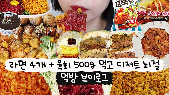 [Eating Vlog] I ate 4 packs of ramen🍜+500g of raw beef, but I said it was a diet menu😉? (Anyway, ...