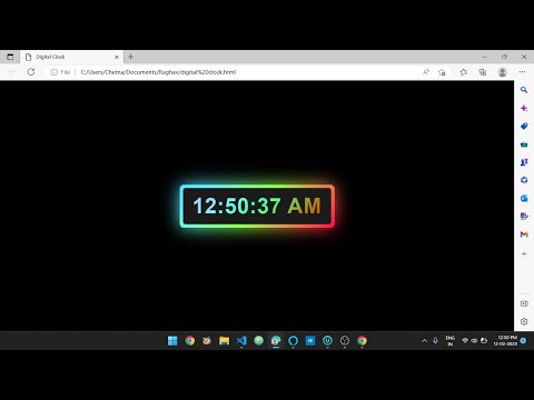 Digital Watch HTML CSS JS with source code