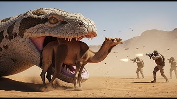 “Massive Python Strikes Camel in Desert 🐍🔥 | Heroic Rescue Mission Caught on Camera!”