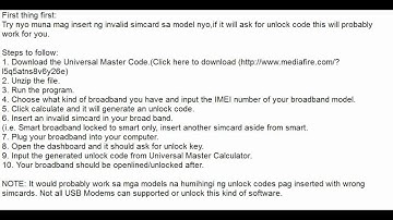 Unlock/Openline USB Modems  like SmartBro Sun Broadband Globe Tattoo etc for free
