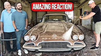 Grandfather's 1962 Corvette CLEANED For the First Time in 53 Years! | Best Reaction EVER