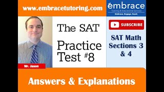 Embrace Tutoring SAT Math Practice Test 8 with Mr. Jason