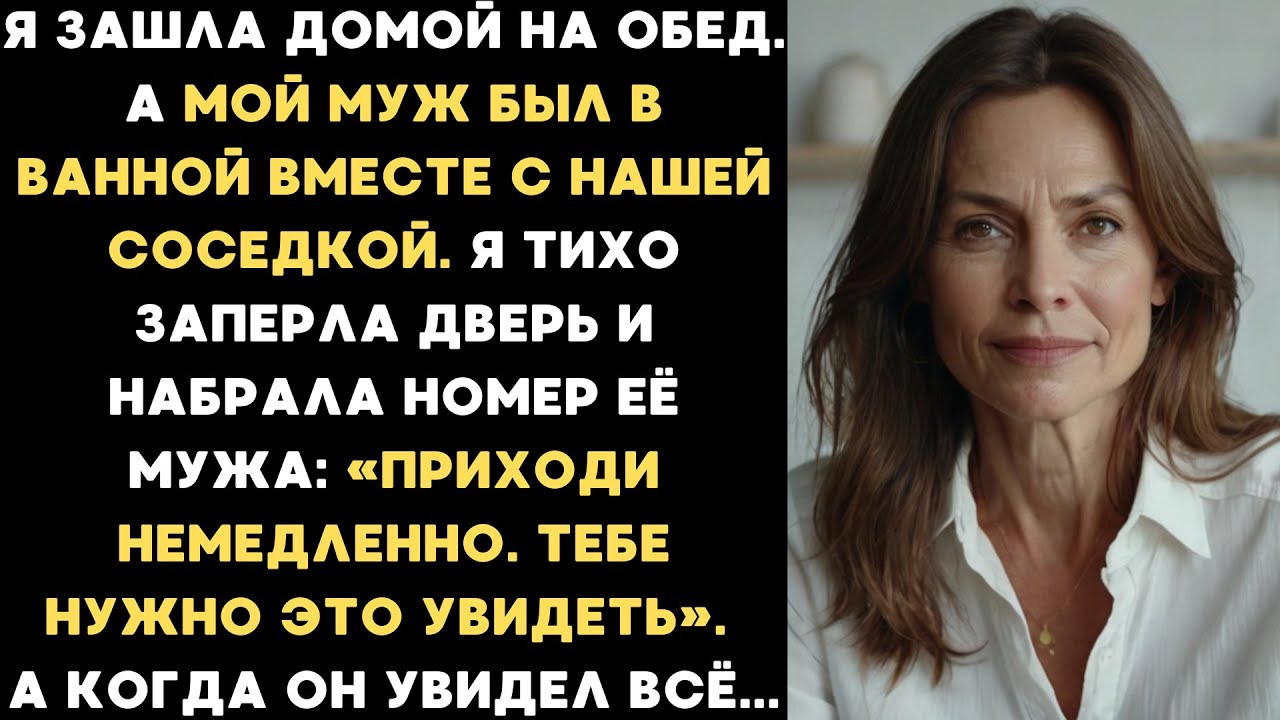 Мой муж был в ванной вместе с нашей соседкой. Я тихо заперла дверь и набрала номер её мужа...
