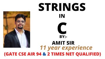 Strings In C: C Tutorial In Hindi | GATE 2023 | PART 2