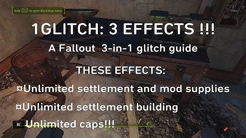 Unlimited Building Materials, Building Capacity, and Caps All-in-1 Glitch(Fallout 4)