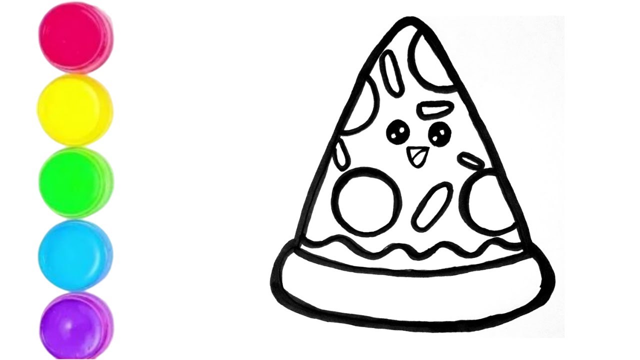 Como desenhar FATIA DE PIZZA fofo, desenhos kawaii fáceis, como