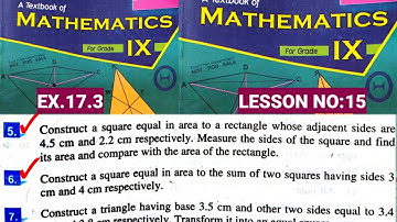 9th CLASS MATH | LESSON NO:15 | EX.17.3 Q.5&6 | practical geometry triangles |