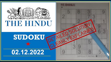 How to Solve 1 Star Hindu  Sudoku Dec 02,  2022 -  Step By Step Solution