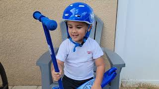 HALO Rise Above jr 3 Wheel Scooter Combo has 1 Blue Scooter with super-bright lights