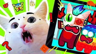 Cat's reaction to video  Among Us cute kittens and  POP IT | ANIMATION COMPLETE EDITION | GAMETIK by GameTik 1,148,255 views 2 years ago 2 minutes, 30 seconds