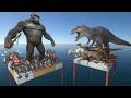 Mutant Primates Army + Kong Falling and Fight Titan Dinosaurs Team - ARBS