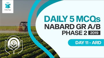 Lecture 11|Target NABARD Gr A and B 2019|5 MCQs a Day Series