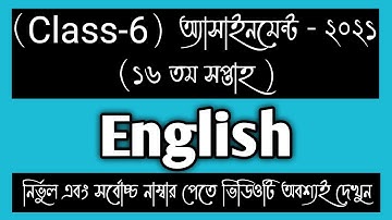 CLASS 6 16th week English Assignment Answer। CLASS 6 English Assignment।CLASS 6 16th week ইংরেজি