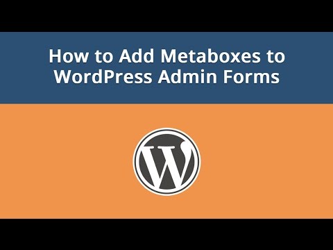 How to Add Metaboxes to WordPress Admin Forms