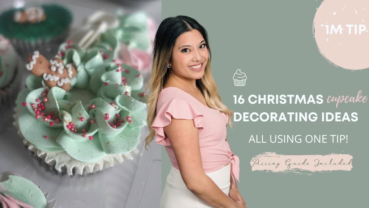 ⁣16 Christmas Cupcake Decorating Ideas Using ONE Tip | How to Use a 1M Tip to Decorate Cupcakes