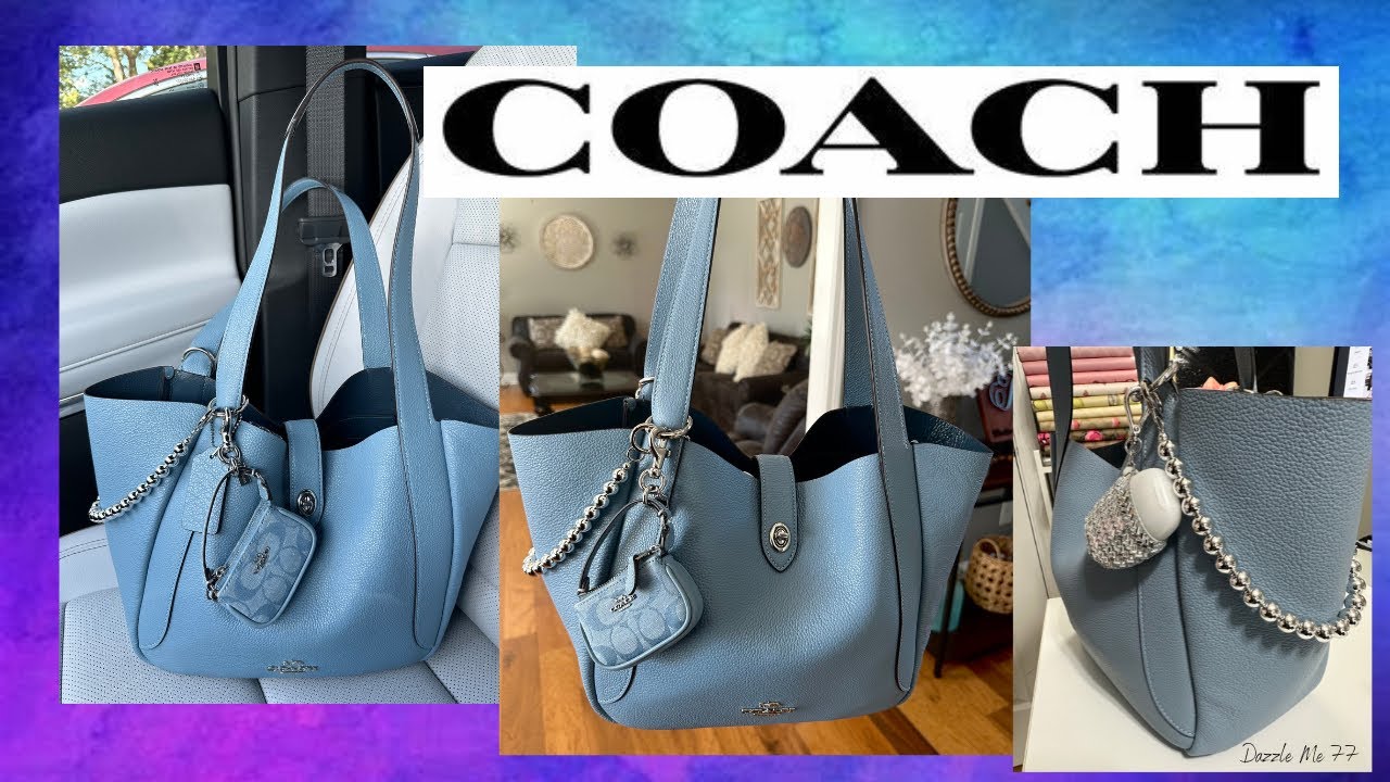 What’s in my bag? COACH Hadley Turnlock Tote in Bluebell 💙🔔