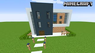 Beautiful two-story house in the style of Hi-Tech in MINECRAFT How to Build a House in MINECRAFT