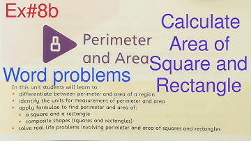 Ex#8b Word problems| Area & perimeter of Square & Rectangle |Oxford New Countdown Book 5| Chapter 8