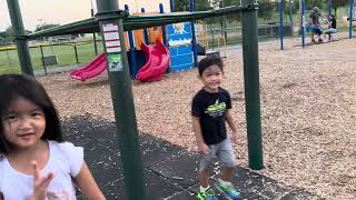Kids determined to conquer the monkey bars after many failed attempt