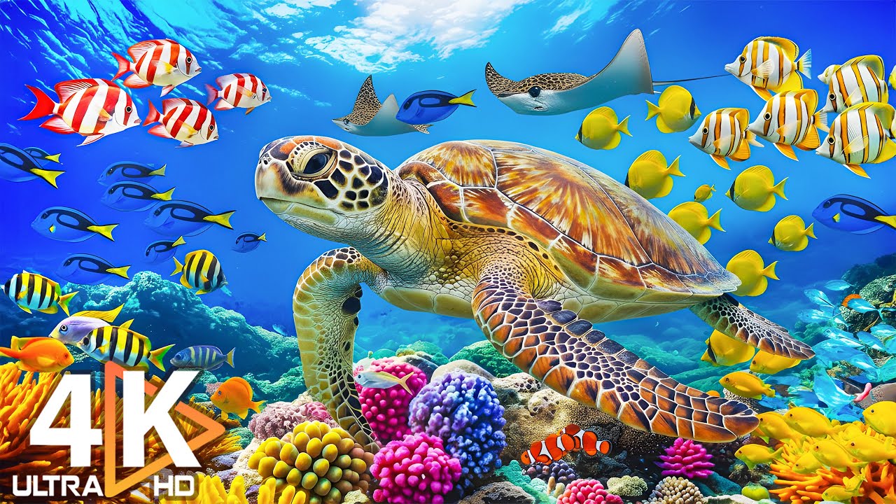 Sea ​​Animals 4K - Stunning Marine Life & Underwater Views with Peaceful Music for Relaxation #9