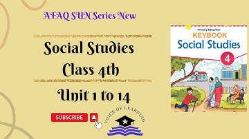 AFAQ Social Studies Class 4 Unit 1 to 14 Sun Series New