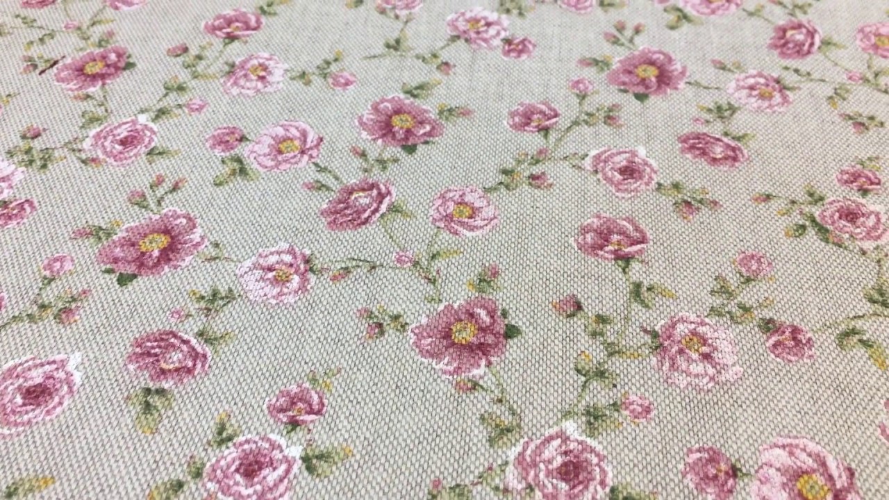 Dekostoff Rose Rosen beige rosa