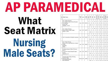AP PARAMEDICAL What Seat Matrix | Nursing Male Seats?