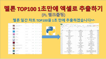 파이썬(Python) - 멜론차트 TOP100 엑셀로 추출하기(Feat. 웹크롤링)