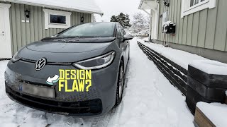 Volkswagen ID3 1st Max - winter day drive efficiency test The car has a design flaw