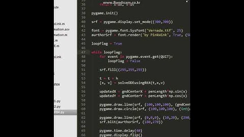 pendulum animation using Python