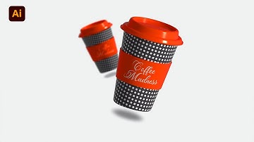 Illustrator Tutorial How to Make 3D Paper Coffee Cup Design in Seconds in Adobe Illustrator