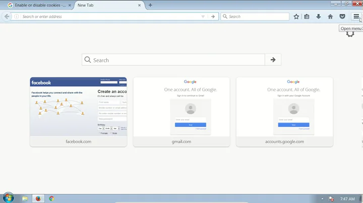 How to enable cookies in Mozilla Firefox