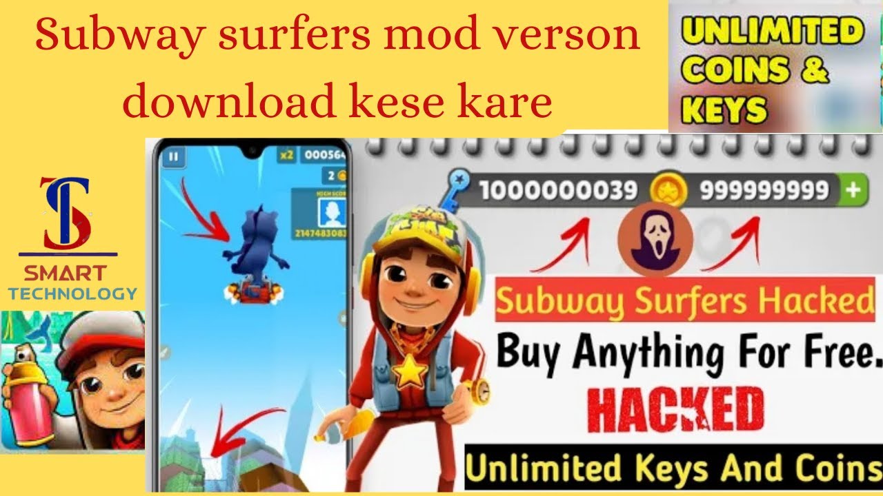 Subway Surfers Game Hack Mod Apk Download, Unlimited Coins Keys