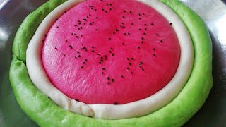 Easy Soft Watermelon Bread. How To Make Watermelon Bread Recipe.