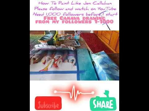 New How to 🎨 paint like Jen Callahan YouTube channel Free Drawing for follower 1-1000 follow & WIN