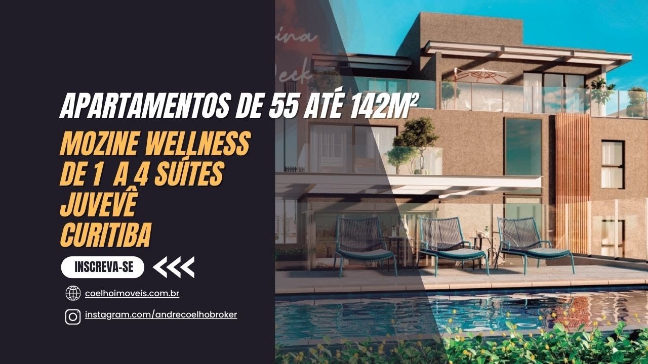 Edificio Mozine Wellness Apartamentos de 55m² a 142m² no Bairro Juvevê em Curitiba