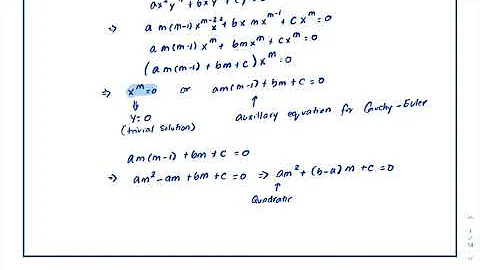 Cauchy-Euler Equations (Part-I)