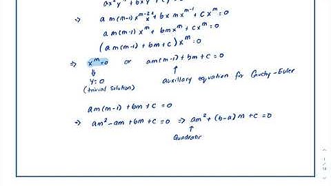Cauchy-Euler Equations (Part-I)