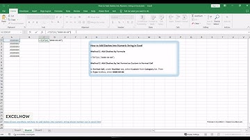 How to Add Dashes into Numeric String in Excel