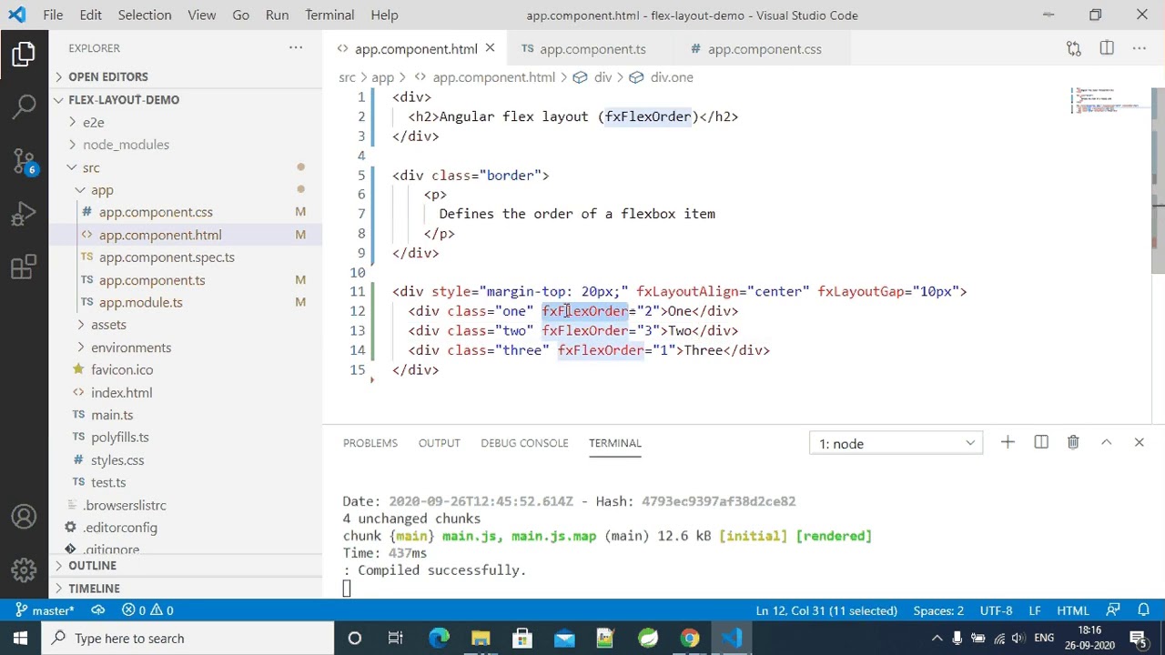 flex layout fxFlexOrder | angular fcFlexOrder | fxFlexOrder - YouTube