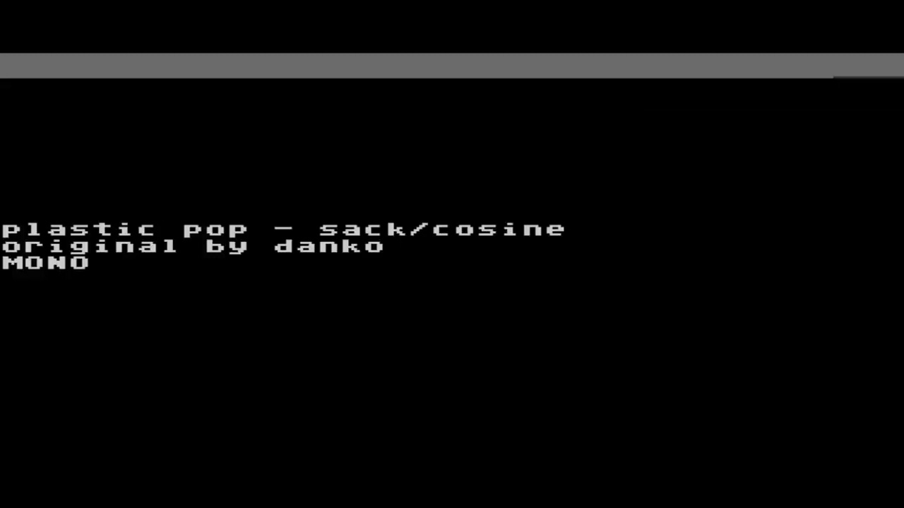 ATARI 8BIT PLASTIC POP MUSIC DEMO SACK COSINE ORIGINAL DANKO XL XE 400 600 800 CHIP SONG MUSIC POKEY