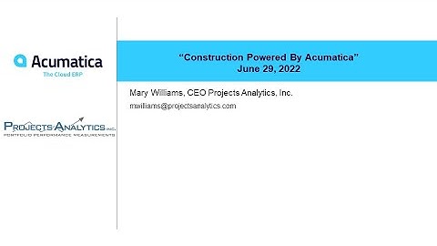 Acumatica Construction Edition "Lunch and Learn" on June 29, 2022!