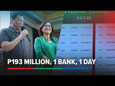 'Rodrigo, Sara Duterte had P193M in inter-account transfers in single bank in 1 day' | ABS-CBN News