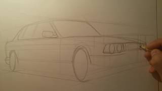 Как нарисовать BMW e-34 по этапно часть1.