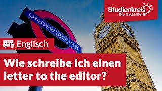 Famous Wie schreibe ich einen letter to the editor? | Englisch verstehen mit dem Studienkreis Wealth