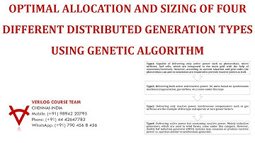 OPTIMAL ALLOCATION AND SIZING OF FOUR DIFFERENT DISTRIBUTED GENERATION TYPES USING GENETIC ALGORITHM