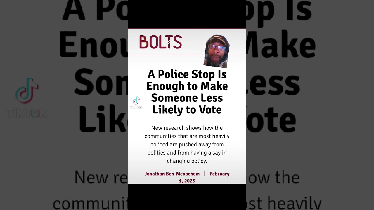 ⁣Research says Police stops can make people less likely to vote. #shorts #acabdevil #fba #voting