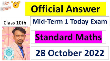standard maths question paper class 10 / official answer key 2022 // maths answer key 2022 class 10